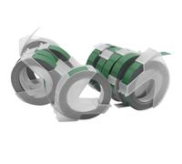 vhbw 10x Rubans de marquage 3D compatible avec Phomemo E975 imprimante d'étiquettes 3m x 9mm Blanc sur Vert
