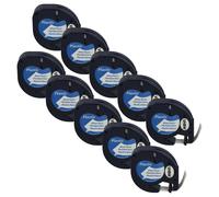 vhbw 10x Rubans plastique remplacement pour Dymo S0721660, 91221 pour imprimante d'étiquettes 12mm Noir sur Blanc, plastique