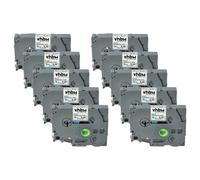 vhbw 10x Rubans remplacement pour Brother TZ-221, TZE-221 pour imprimante d'étiquettes 8m x 9mm Noir sur Blanc