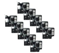 vhbw 10x Rubans remplacement pour Dymo 18057 pour imprimante d'étiquettes Noir sur Blanc, cassette de gaine thermorétractable, 19 mm