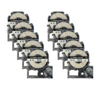 vhbw 10x Rubans remplacement pour Epson LC-2WBN pour imprimante d'étiquettes 8m x 6mm Noir sur Blanc
