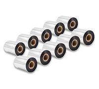 vhbw 10x Rubans transfert thermique compatible avec Zebra ZT220, ZT230 imprimante d'étiquettes - Bande résistante, 90 mm x 300m, noir - cire-plus
