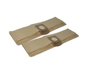 vhbw 10x Sacs compatible avec Kärcher WD 1 Compact Battery, WD 1 Compact Battery Set aspirateur - 54cm x 12cm marron