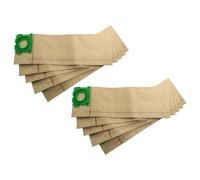 vhbw 10x Sacs compatible avec Sebo Airbelt K1, K1 ECO 1200, K1 ECO 700, K1 Family aspirateur - papier, 41,1cm x 13,2cm marron