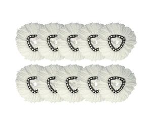 vhbw 10x Serpillères Compatible avec Vileda EasyWring & Clean, EasyWring & Clean Turbo Balai nettoyant - Microfibre, Blanc