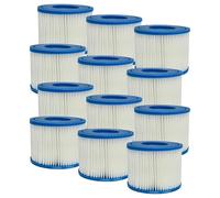 vhbw 12x Cartouche filtrante type VI compatible avec Bestway Lay-Z-Spa Hawaii, Miami, Monaco spa, bain à remous - Filtre de rechange, blanc / bleu