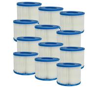 vhbw 12x Cartouche filtrante type VI compatible avec HWC PH050011, E32, PH050012, PH050017 spa, bain à remous - Filtre de rechange blanc / bleu