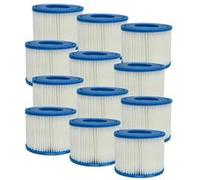 vhbw 12x Cartouche filtrante type VI remplacement pour Bestway FD2134, Typ VI pour spa, bain à remous - Filtre de rechange, blanc / bleu G