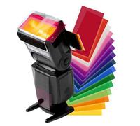 vhbw 12x Filtres de couleur compatible avec Nikon Speedlight SB-R200 flash, appareil photo - Kit avec fixation, plastique