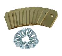 vhbw 12x Lames compatible avec Husqvarna 320, 265ACX, 305, 308, 310, 315 tondeuse - Lames de rechange, or/argenté, apatite de titane
