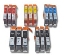 vhbw 15x cartouches compatible pour HP Photosmart B109, B109a imprimante - Set cyan, magenta, jaune, noir, photo noir avec puce G