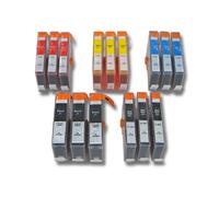 vhbw 15x cartouches compatible pour HP Photosmart C6380, C6383 imprimante - Set cyan, magenta, jaune, noir, photo noir avec puce