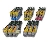 vhbw 15x cartouches d'imprimante avec chip compatible avec Brother MFC-J6720DW, MFC-J6920DW, MFC-J870DW - kit 3x cyan 3x magenta 6x noir 3x jaunir