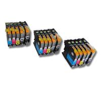 vhbw 15x cartouches remplacement pour Brother LC223Y, LC223M, LC223, LC223BK, LC223C pour imprimante avec puce