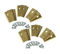 vhbw 18x Lames compatible avec Kress Mission KR110, KR111, KR110E, KR112 tondeuse - Lames de rechange, or, acier (revêtement en titane)