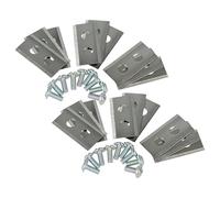 vhbw 18x Lames compatible avec Kress Mission KR173E, KR172E, KR236E, KR174E, KR233E tondeuse - Lames de rechange, argenté, acier