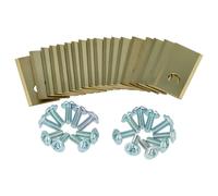 vhbw 18x Lames compatible avec Worx WR111MI, WR106SI, WR110MI, WR113MI tondeuse - Lames de rechange, or / argenté, apatite de titane