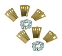 vhbw 18x Lames remplacement pour Worx WA0176 pour tondeuse - Lames de rechange, or / argenté, acier (revêtement en titane)