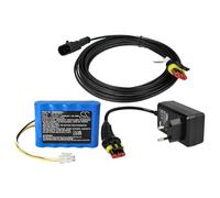 vhbw 1x Alimentation, 1x Batterie 2600 mAh, 1x Câble Basse Tension 5 m Compatible avec Flymo 1200R Tondeuse à Gazon