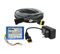vhbw 1x Alimentation, 1x Batterie 3400 mAh, 1x Câble Basse Tension 30 m Compatible avec Flymo 1200R Tondeuse à Gazon