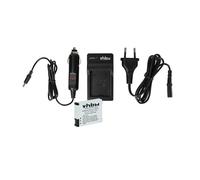 vhbw 1x Batterie, 1x Station de Charge avec câbles Secteur et Voiture Compatible avec GoPro Hero 2 II Surf Edition, 960 Action-cam