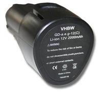 vhbw 1x Batterie compatible avec AEG BBH12, BBS 12C, BLL12C, BLL 12C, BS12C, BS 12C, BS12C2 outil électrique (2000 mAh, Li-ion, 12 V) G