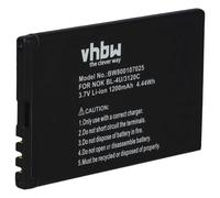 vhbw 1x Batterie Remplacement pour Nokia BL-4U pour téléphone Portable (1200mAh, 3,7V, Li-ION)