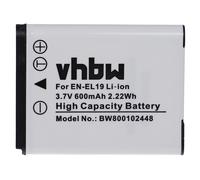 vhbw 1x Batteries compatible avec Nikon CoolPix S3100, S3200, S2750, S2900, S2800, S32, S33 appareil photo, reflex numérique (600mAh, 3,7V, Li-ion)