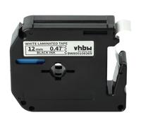 vhbw 1x Ruban compatible avec Brother P-Touch 70HK, 70BM, 70SP, 70BMH, 70HOL, 70BBVP, 70HOT imprimante d'étiquettes 12mm Noir sur Blanc