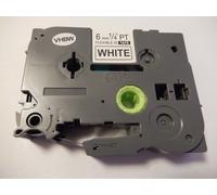 vhbw 1x Ruban compatible avec Brother PT 1000, 1200, 1090, 1080, 1010, série 1000 imprimante d'étiquettes 6mm Noir sur Blanc, flexible