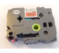 vhbw 1x Ruban compatible avec Brother PT 1000 BTS, 1000 F, 1800 E, 1850 CC, 1850, 1800, 1750 imprimante d'étiquettes 18mm Noir sur Rouge