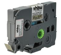 vhbw 1x Ruban compatible avec Brother PT 1005FB, 1010NB, 1010, 1005F, 1005BTS imprimante d'étiquettes 12mm Noir sur Or (géométrique)