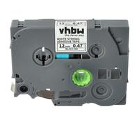 vhbw 1x Ruban compatible avec Brother PT 1250, 1230PC, 1250J imprimante d'étiquettes 8m x 12mm Noir sur Blanc, extraforte, laminée