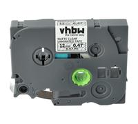 vhbw 1x Ruban compatible avec Brother PT 1650, 1700, 1800E, 1800ECC, 1800, 1750 imprimante d'étiquettes 12mm Noir sur Transparent mat