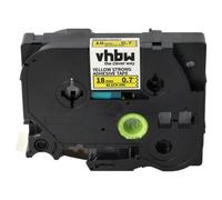 vhbw 1x Ruban compatible avec Brother PT 220, 210E, 2110, 2200 imprimante d'étiquettes 8m x 18mm Noir sur Jaune, extraforte, laminée
