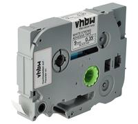 vhbw 1x Ruban compatible avec Brother PT 300, 2730, 2730VP, 300B imprimante d'étiquettes 8m x 9mm Noir sur Blanc, extraforte, laminée