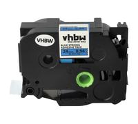 vhbw 1x Ruban compatible avec Brother PT 550, 540, 580C, 7500VP, 7500, 7600 imprimante d'étiquettes 24mm Noir sur Bleu, extraforte