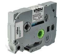 vhbw 1x Ruban compatible avec Brother PT 900, 9200, 900BTS, 900F imprimante d'étiquettes 8m x 9mm Noir sur Blanc, extraforte, laminée