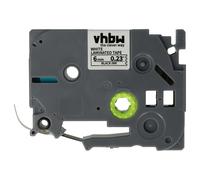 vhbw 1x Ruban compatible avec Brother PT 9400, 900, série 9000, 550, D400, D400VP, 960 imprimante d'étiquettes 8m x 6mm Noir sur Blanc