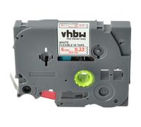 vhbw 1x Ruban compatible avec Brother PT 9600, 9400, D450, D400, D400VP, 9000-Series imprimante d'étiquettes 6mm Rouge sur Blanc, flexible