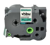 vhbw 1x Ruban compatible avec Brother PT 9800PCN, D800W, E800W, P900, P900NW imprimante d'étiquettes 36mm Noir sur Vert, extraforte