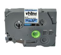 vhbw 1x Ruban compatible avec Brother PT D200BW, D200BWV, D200BT, D200DA, Cube+, D200 imprimante d'étiquettes 12mm Noir sur Bleu, flexible
