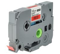 vhbw 1x Ruban compatible avec Brother PT D200BW, D200BWV, D200BT, D200DA, Cube+, D200 imprimante d'étiquettes 12mm Noir sur Rouge, flexible