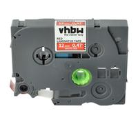 vhbw 1x Ruban compatible avec Brother PT D200SN, D201, D201CS, D202, D200MA, D200SA, D200VP imprimante d'étiquettes 8m x 12mm Blanc sur Rouge