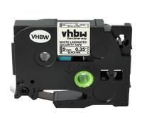 vhbw 1x Ruban compatible avec Brother PT D600, D600VP, D450, D450VP, E100 imprimante d'étiquettes 9mm Noir sur Blanc ruban de sécurité