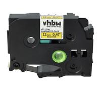 vhbw 1x Ruban compatible avec Brother PT D600, D600VP, D450VP, E100B, E105, E100, E100VP imprimante d'étiquettes 8m x 12mm Noir sur Jaune
