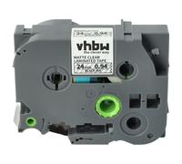 vhbw 1x Ruban compatible avec Brother PT H 500 Li, P 700, RL 700 S imprimante d'étiquettes 24mm Noir sur Transparent mat