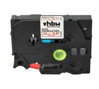 vhbw 1x Ruban compatible avec Brother PT H500LI, P300BT, H500, P900W, H300LI, P750W imprimante d'étiquettes 12mm Rouge sur Blanc, flexible