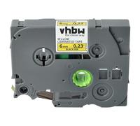 vhbw 1x Ruban compatible avec Brother PT P700, H100R imprimante d'étiquettes 6mm Noir sur Jaune