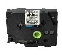 vhbw 1x Ruban compatible avec Brother PT P900W, P950W imprimante d'étiquettes 8m x 18mm Noir sur Transparent, extraforte, laminée